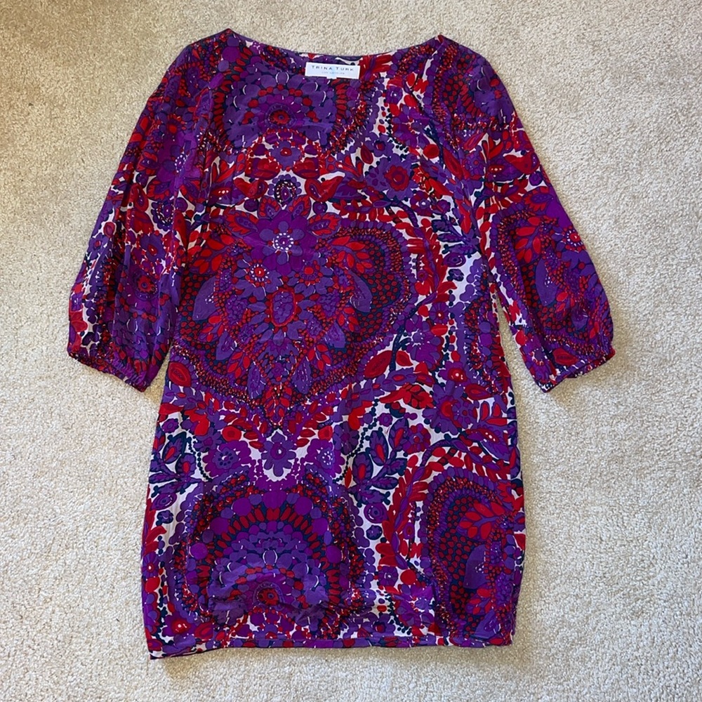 Trina Turk | Silk 3/4 Sleeve Dress | Size 2